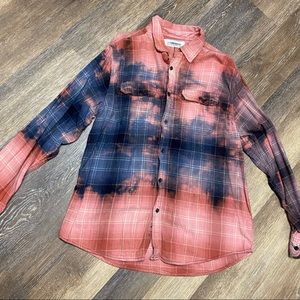 NWT Bleached Oversized Flannel size Large